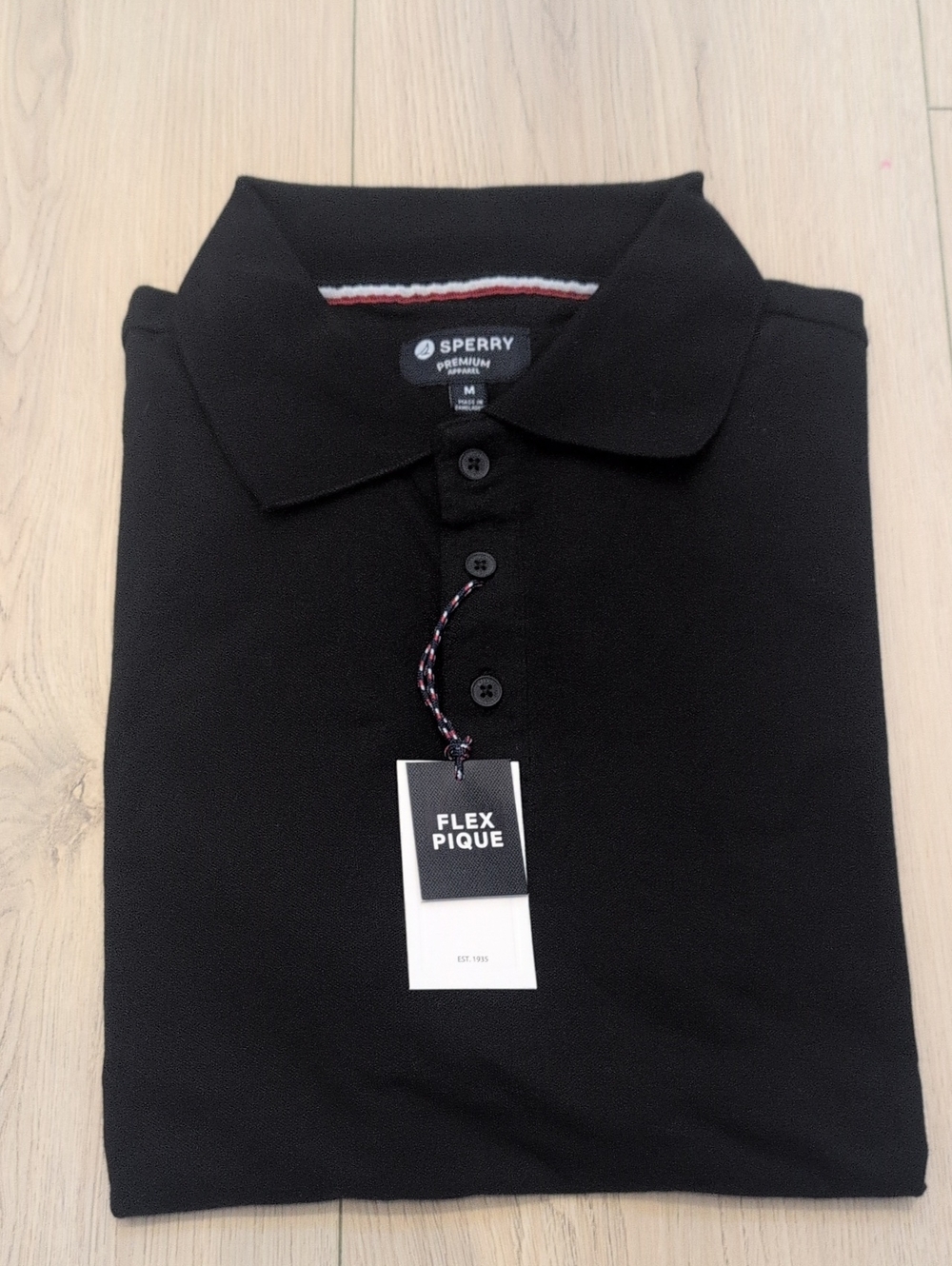 Sperry Men's Black Flex Pique Polo Shirt 0226